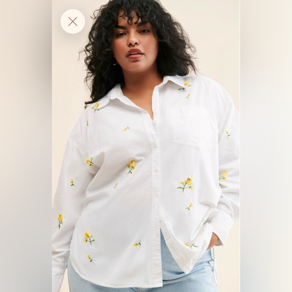 Maeve Other - Maeve White and Yellow Floral embroidered Shirt 3X